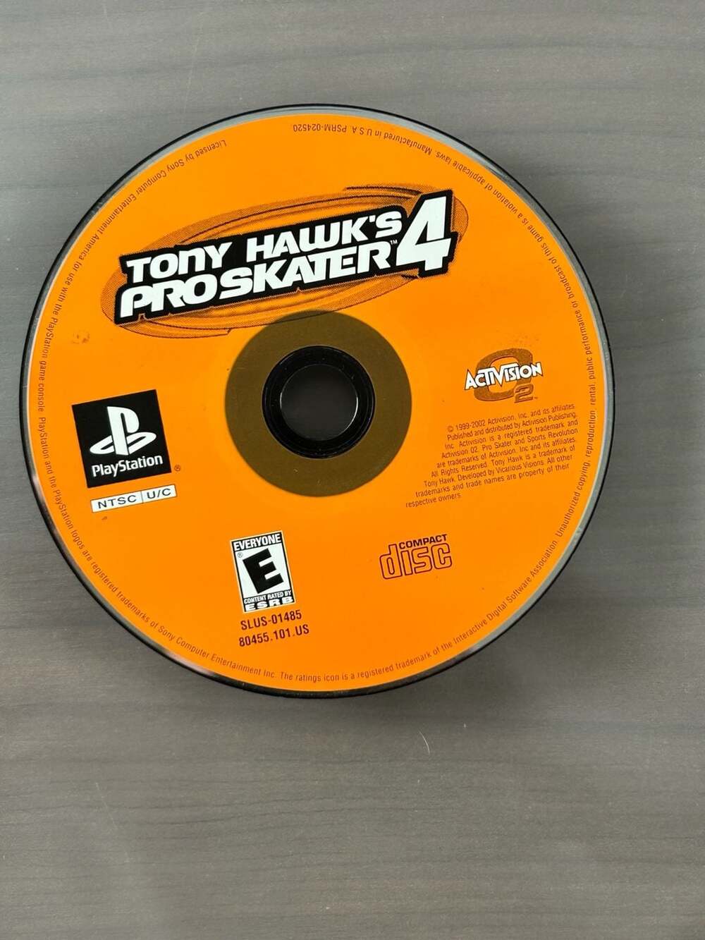 Tony Hawk’s Pro Skater 4 PS1 PlayStation 1 SLUS-01485 Disc Only Untested